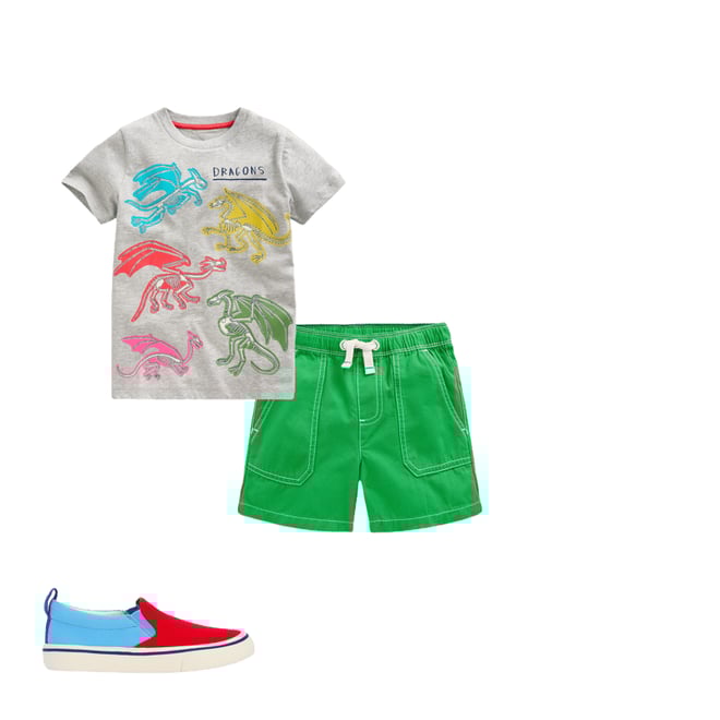 2nd bundle featuring 2 items which compliment Short Sleeve GITD T-shirt-Grey Marl Dragons