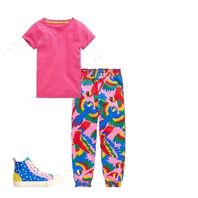 1st bundle featuring 2 items which compliment Holiday Trousers-Multi Rainbow Parrot