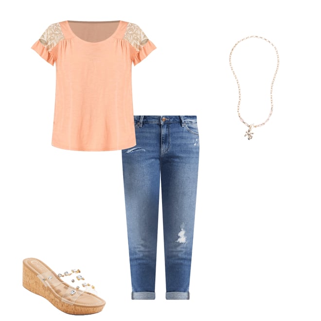  Cato Fashions | Cato Ruffled Leaf Shoulder Top
