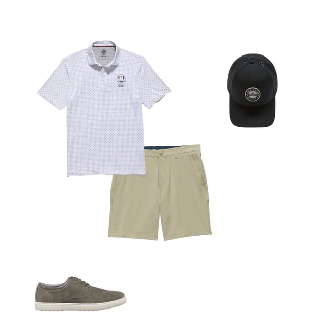 1st bundle featuring 3 items which compliment  2025 Ryder Cup Mvp Montrose Star & Dot Print Polo Shirt - White Combo