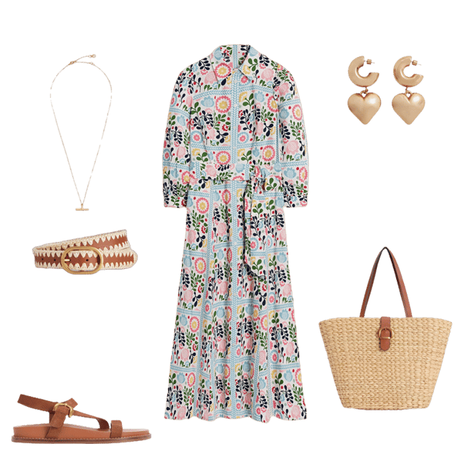 white christmas dresses Clara Cotton Shirt Dress-Multi, Walled Garden main image 0