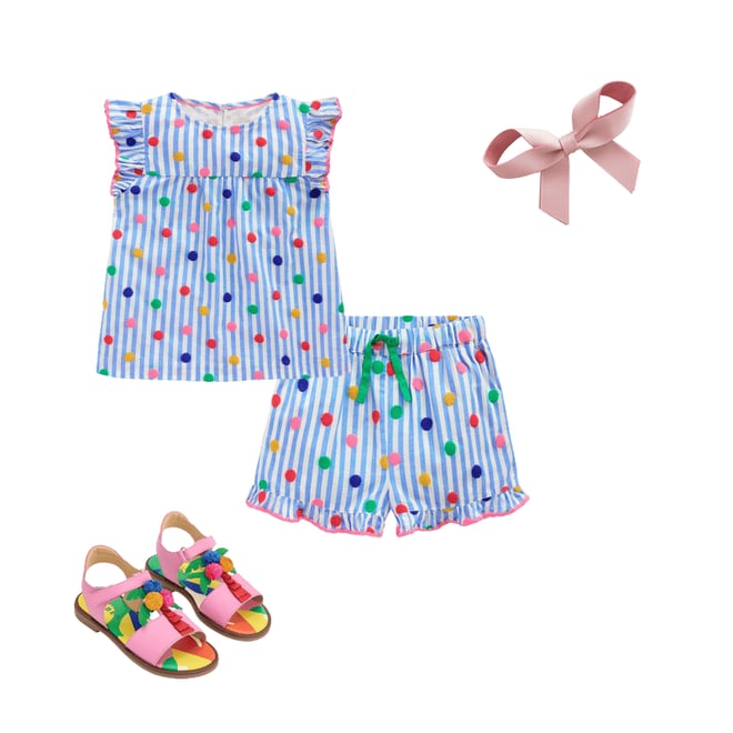 1st bundle featuring 3 items which compliment Frill Sleeve Woven Top-Peacock Plume Blue Spot
