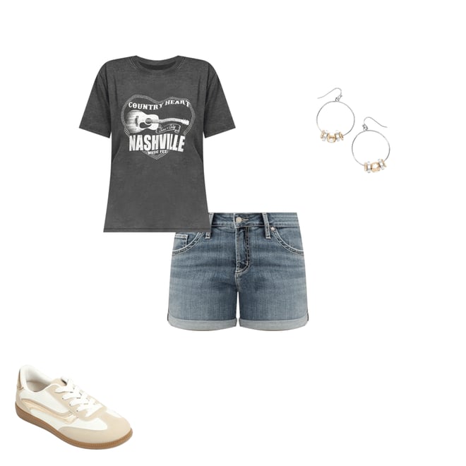 Country Heart Nashville Music Fest Oversized Fit Graphic Tee