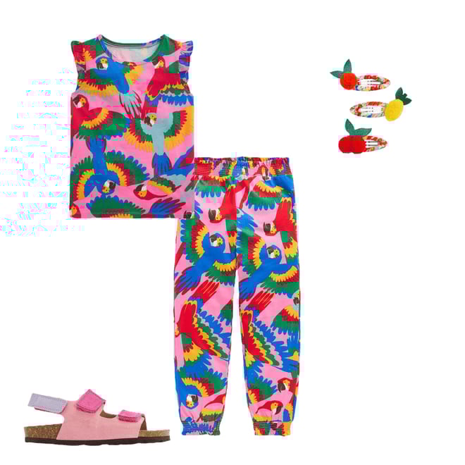 3rd bundle featuring 3 items which compliment Holiday Trousers-Multi Rainbow Parrot