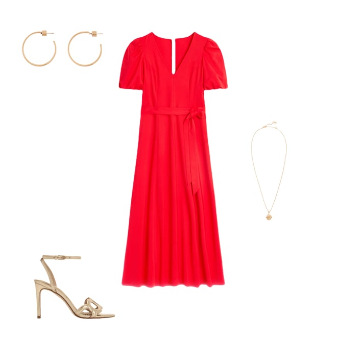 4th bundle featuring 3 items which compliment Volume Sleeve Midi Dress
