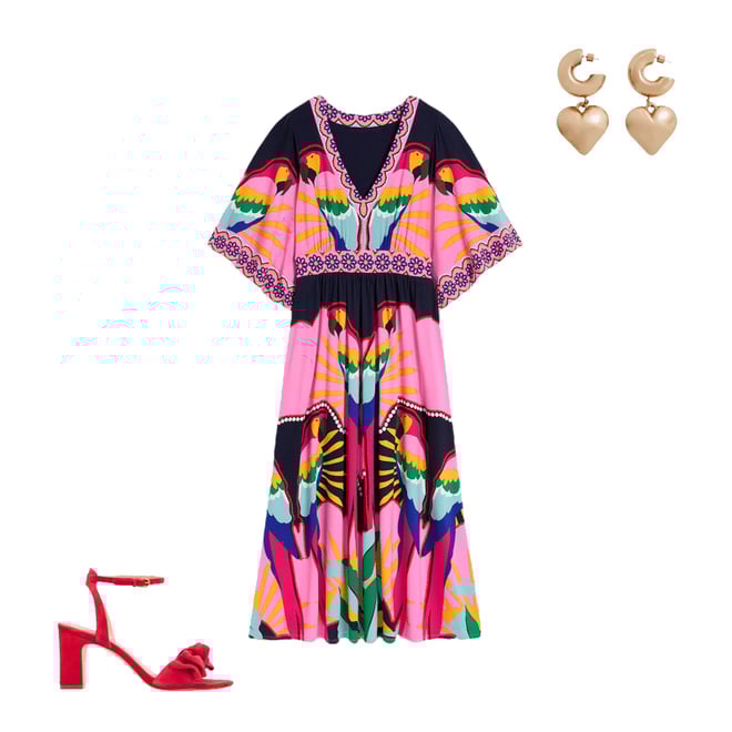 3rd bundle featuring 2 items which compliment Maya Kimono Jersey Maxi Dress-Multi, Paradise Parrot
