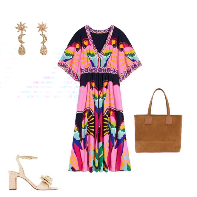 2nd bundle featuring 3 items which compliment Maya Kimono Jersey Maxi Dress-Multi, Paradise Parrot