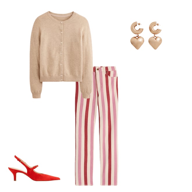 2nd bundle featuring 3 items which compliment High Rise Stripe Jeans-Red and Pink Wide Stripe