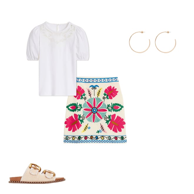 2nd bundle featuring 3 items which compliment Aline Embroidered Linen Skirt-Ivory Embroidery