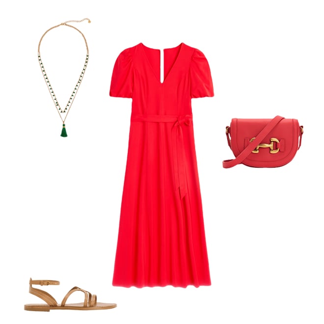 2nd bundle featuring 3 items which compliment Volume Sleeve Midi Dress