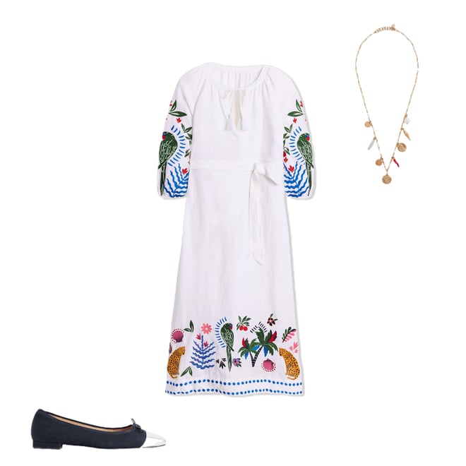 2nd bundle featuring 2 items which compliment Embroidered Linen Tassel Dress-Ivory