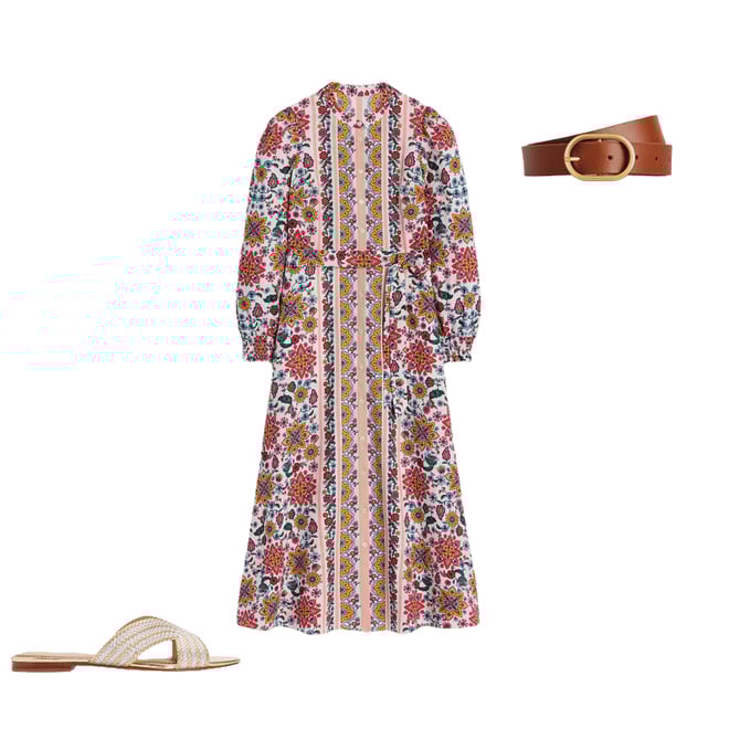 1st bundle featuring 2 items which compliment Ruby Linen Blend Shirt Dress-Ivory, Botanical Sprig