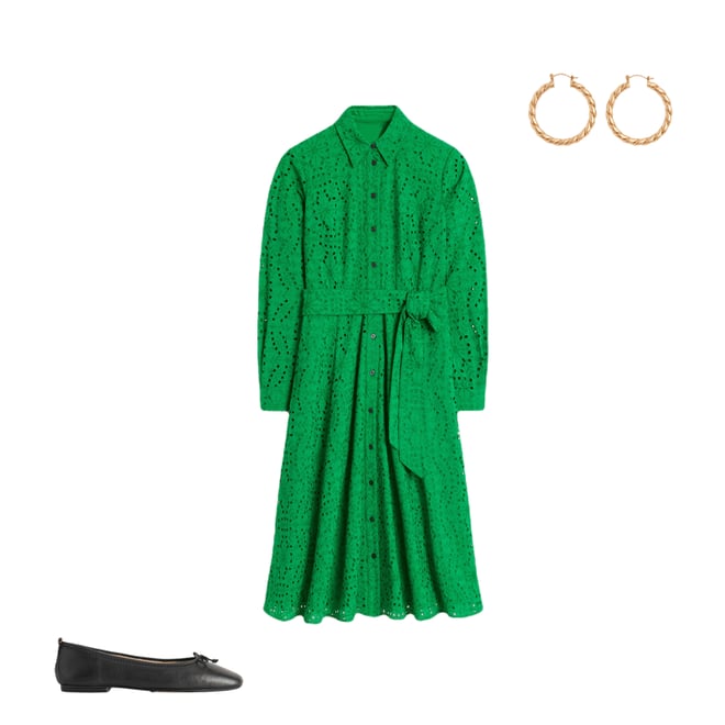 2nd bundle featuring 2 items which compliment Amy Broderie Midi Shirt Dress-Rich Emerald