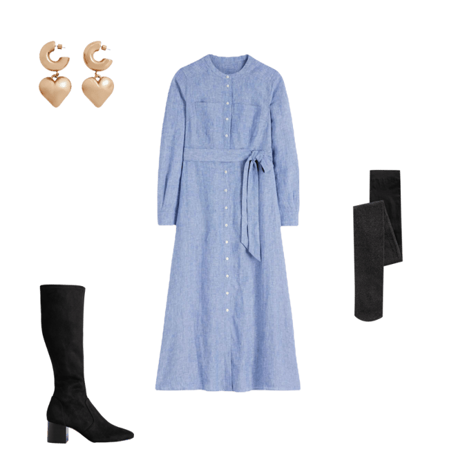 chinese dress ladies Boden Women's Mollie Linen Shirt Dress in Blue main image 1