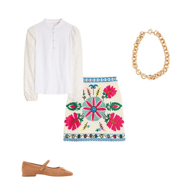 3rd bundle featuring 3 items which compliment Aline Embroidered Linen Skirt-Ivory Embroidery