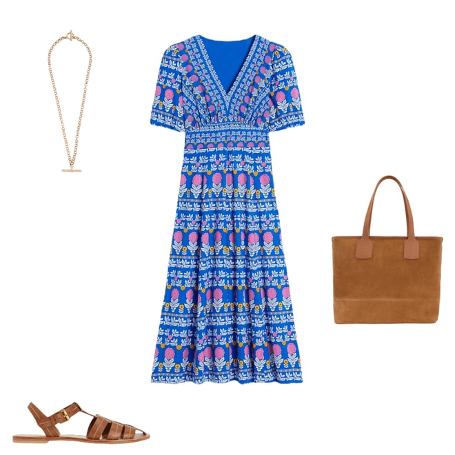3rd bundle featuring 3 items which compliment Ponte Puff Sleeve Tea Dress-Gallery Blue, Dahlia Garden