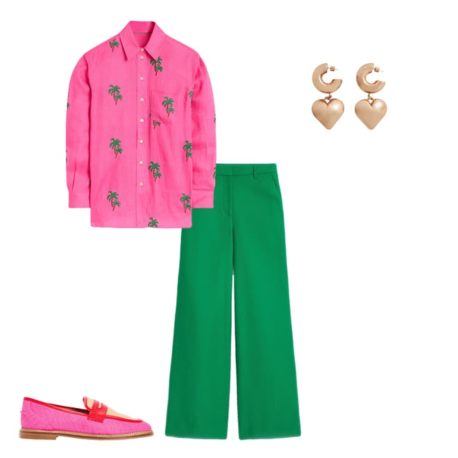2nd bundle featuring 3 items which compliment Wide Flare Pants-Rich Emerald