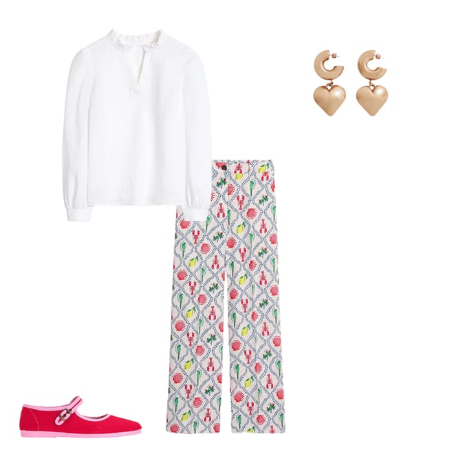 3rd bundle featuring 3 items which compliment Westbourne Linen Trousers-Ivory, Tropical Bonanza Vine