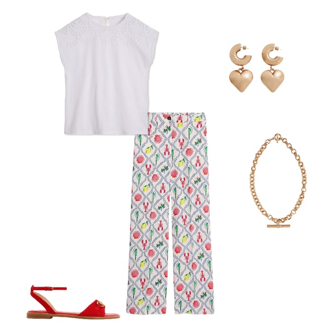 4th bundle featuring 4 items which compliment Westbourne Linen Trousers-Ivory, Tropical Bonanza Vine