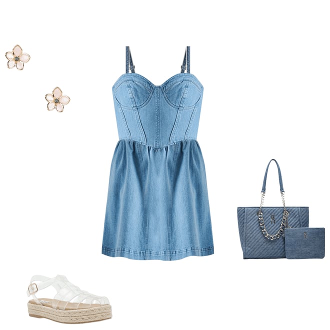 Steve Madden Katt Denim Tote Bag with Pouch | Dillard's
