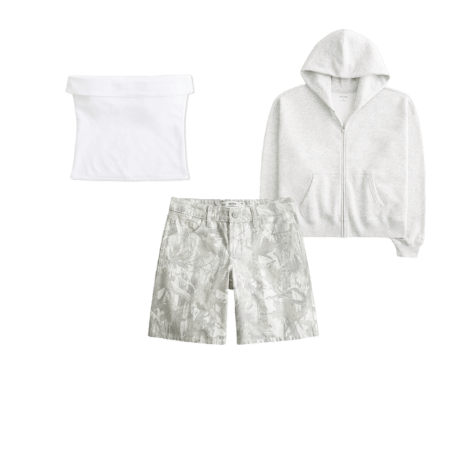 Low-Rise Camo Baggy Jort
