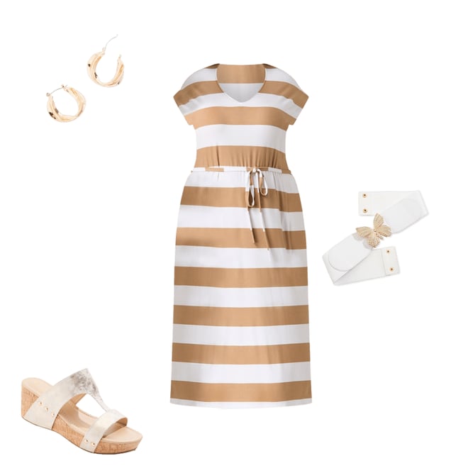  Cato Fashions | Cato Plus Size Wide Stripe Midi Dress
