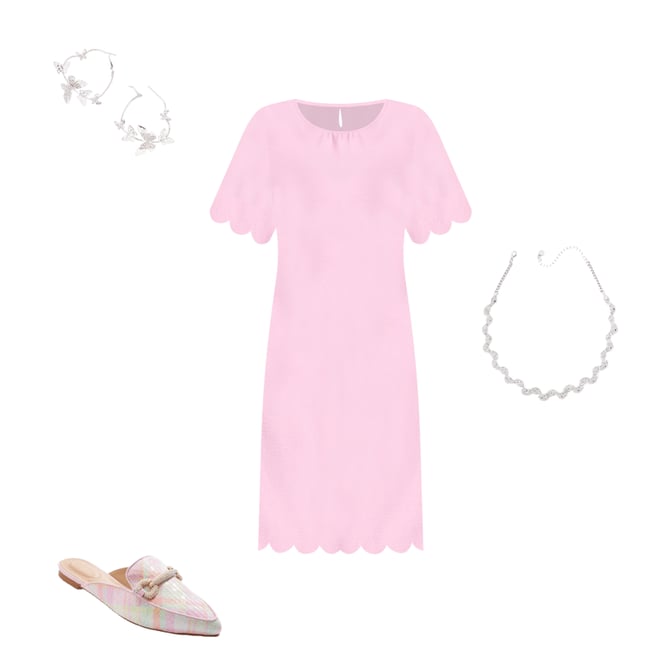  Cato Fashions | Cato Scallop Trim Airflow Shift Dress