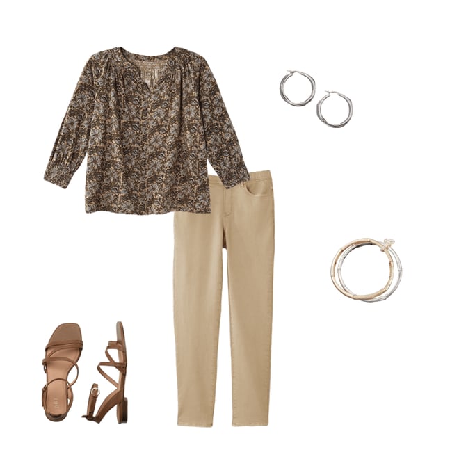 3rd bundle featuring 4 items which compliment J.Jill Pure Jill Smocked Block-Printed Top