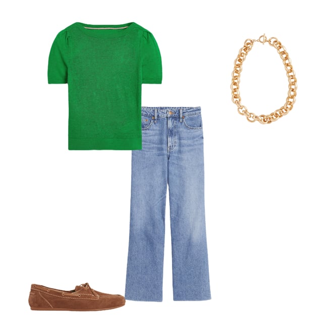 5th bundle featuring 3 items which compliment Liv Boat Neck Linen T-Shirt-Sapling Green