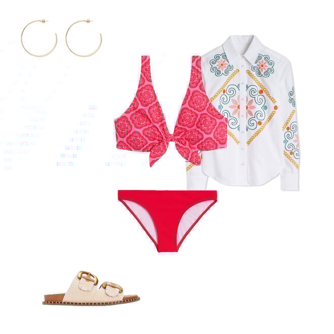 3rd bundle featuring 4 items which compliment Tie Front Bikini Top-Pink Rose, Botanic Blush