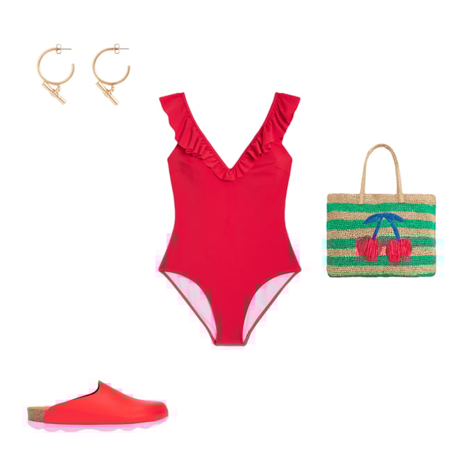 4th bundle featuring 3 items which compliment Lyla Colour Block Clogs-Post Box Red/Soft Pink