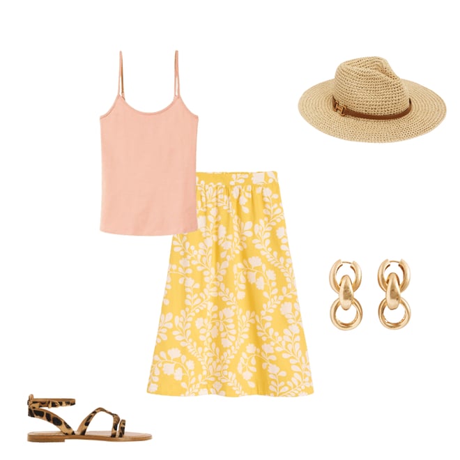 4th bundle featuring 4 items which compliment Hattie Poplin Midi Skirt-Yellow, Vine Silhouette