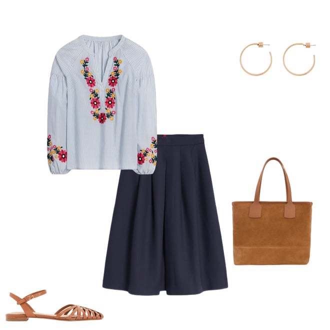 5th bundle featuring 4 items which compliment Pleat Detail Full Skirt