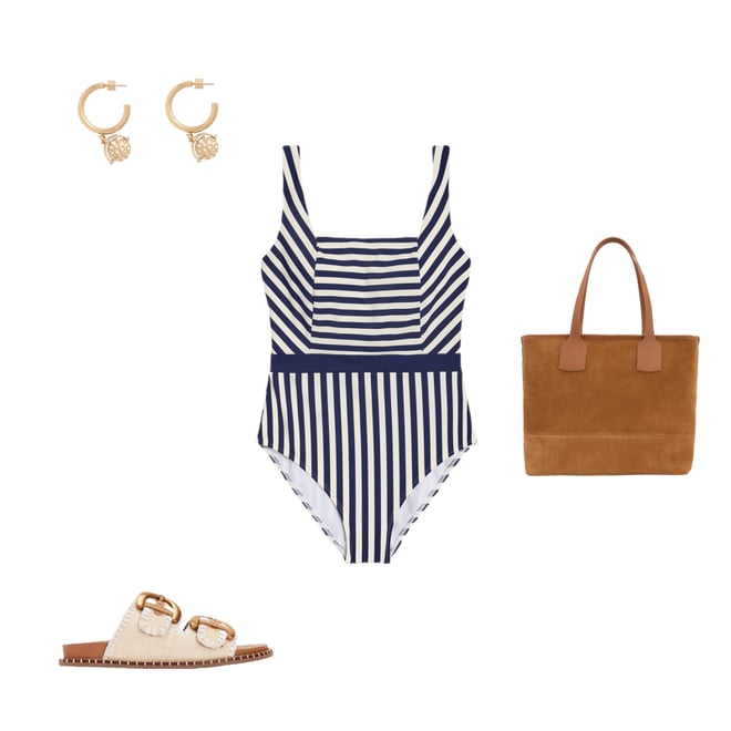 2nd bundle featuring 3 items which compliment Lefkada Square Neck Swimsuit-Navy/Ivory