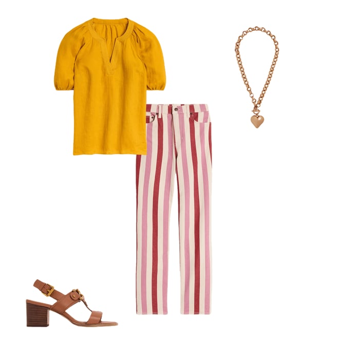 4th bundle featuring 3 items which compliment High Rise Stripe Jeans-Red and Pink Wide Stripe