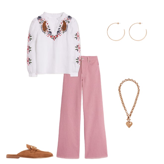 6th bundle featuring 4 items which compliment High Rise Wide Leg Jeans