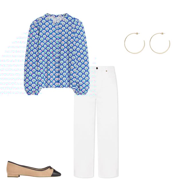 3rd bundle featuring 3 items which compliment Barrel Leg Jeans-White