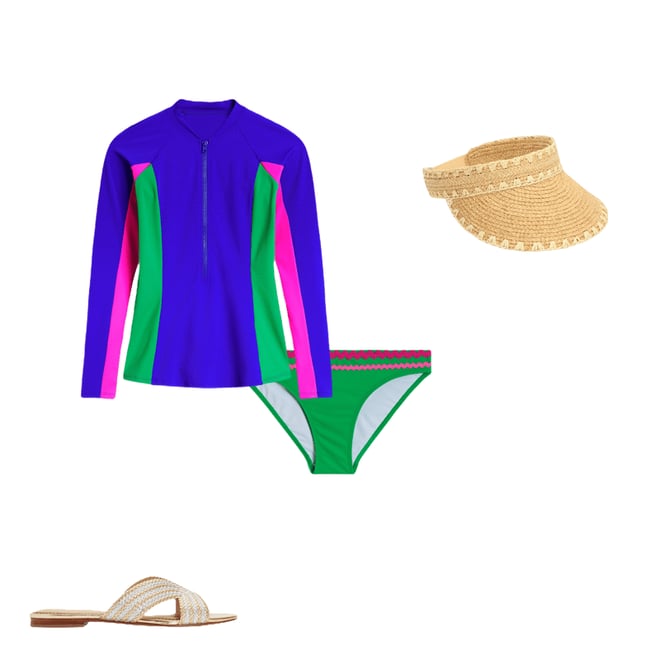 3rd bundle featuring 3 items which compliment Sun Safe Raglan Rash Vest, Colbolt Blue