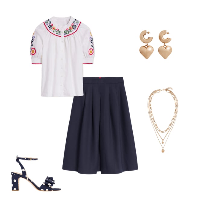 3rd bundle featuring 4 items which compliment Pleat Detail Full Skirt