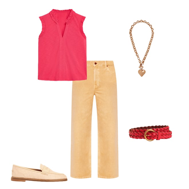 6th bundle featuring 4 items which compliment High Rise Straight Crop Jeans