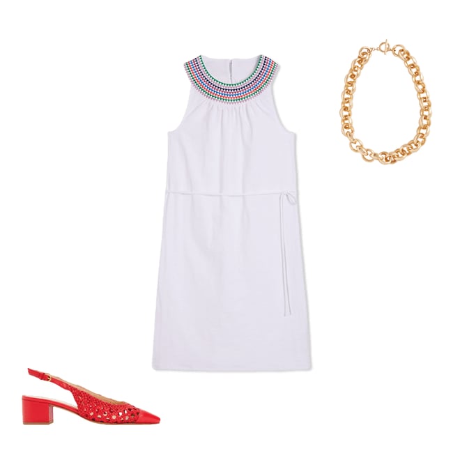3rd bundle featuring 2 items which compliment Eleni Embroidered Short Dress-White