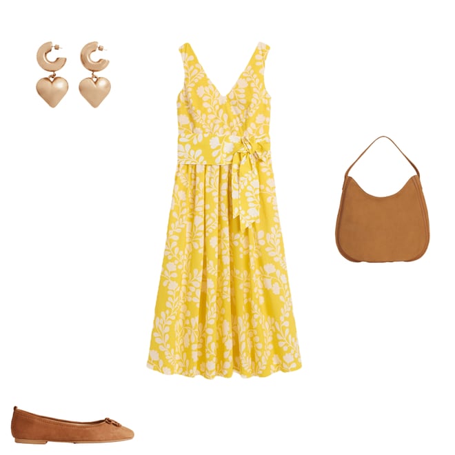 3rd bundle featuring 3 items which compliment V-Neck Belted Flare Dress-Yellow, Vine Silhouette