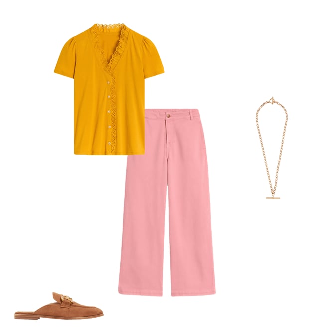 4th bundle featuring 3 items which compliment Cropped Fluid Jeans-Almond Pink