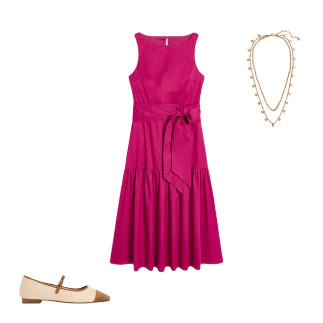1st bundle featuring 2 items which compliment Deep Tier Fit & Flare Dress-Cherry Jam