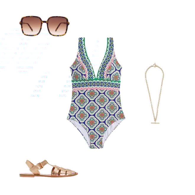 3rd bundle featuring 3 items which compliment Porto V-Neck Swimsuit-Bright Blue, Botanic Blush