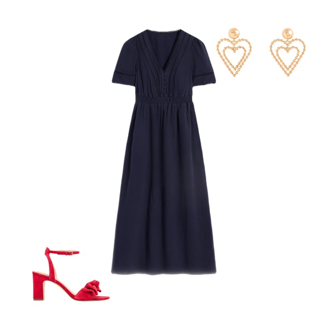 4th bundle featuring 2 items which compliment Trim Double Cloth Dress