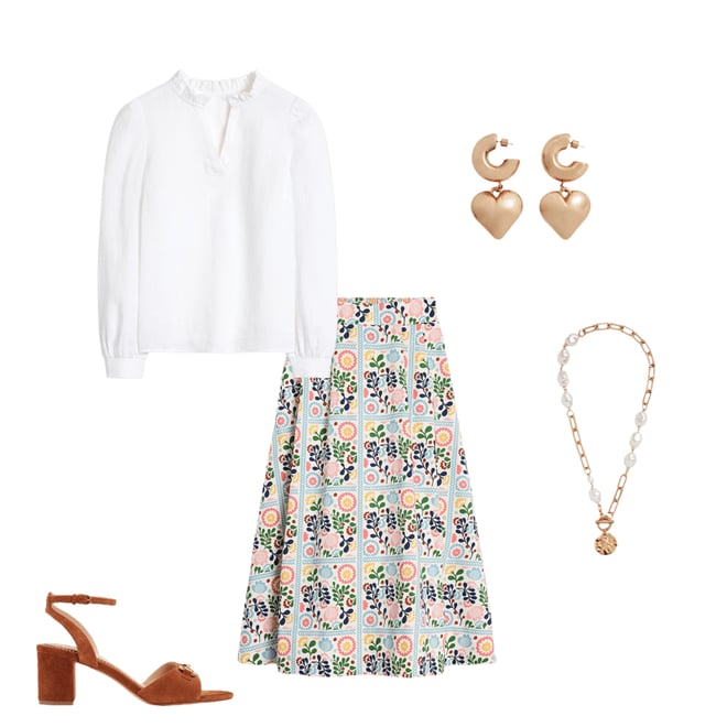 1st bundle featuring 4 items which compliment Isabella Cotton Sateen Skirt-Multi, Vine Tile