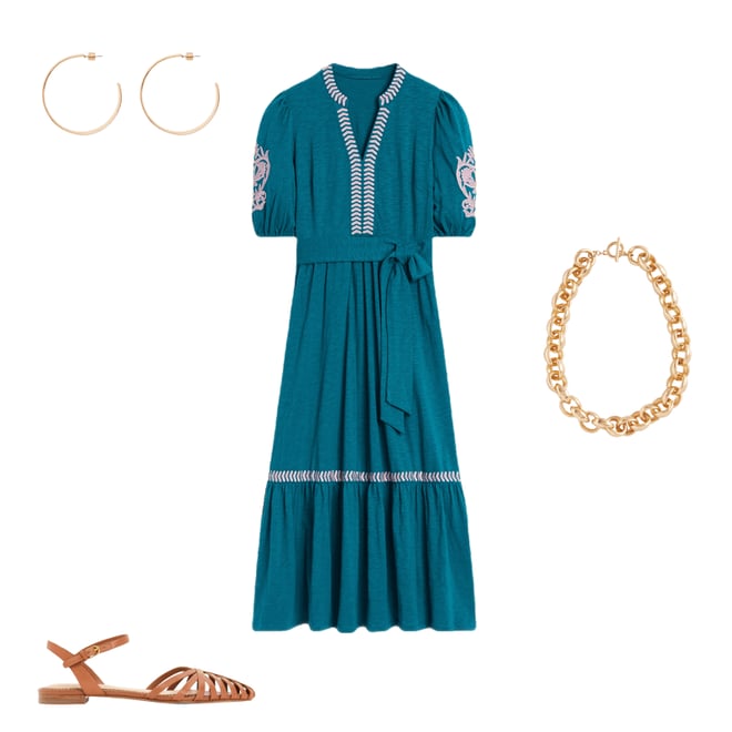 3rd bundle featuring 3 items which compliment Amara Embroidered Jersey Dress-Deep Sea, Meadowsweet Pink