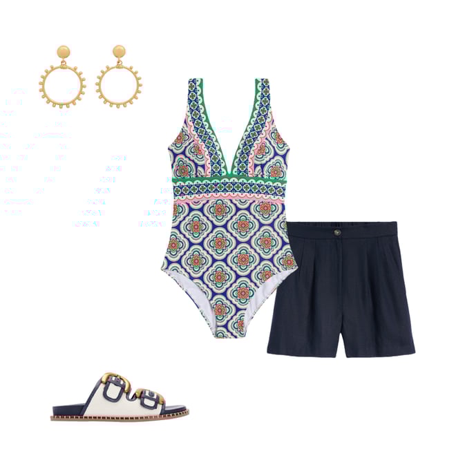 1st bundle featuring 3 items which compliment Porto V-Neck Swimsuit