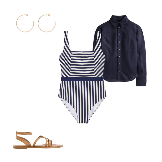 1st bundle featuring 3 items which compliment Lefkada Square Neck Swimsuit-Navy/Ivory